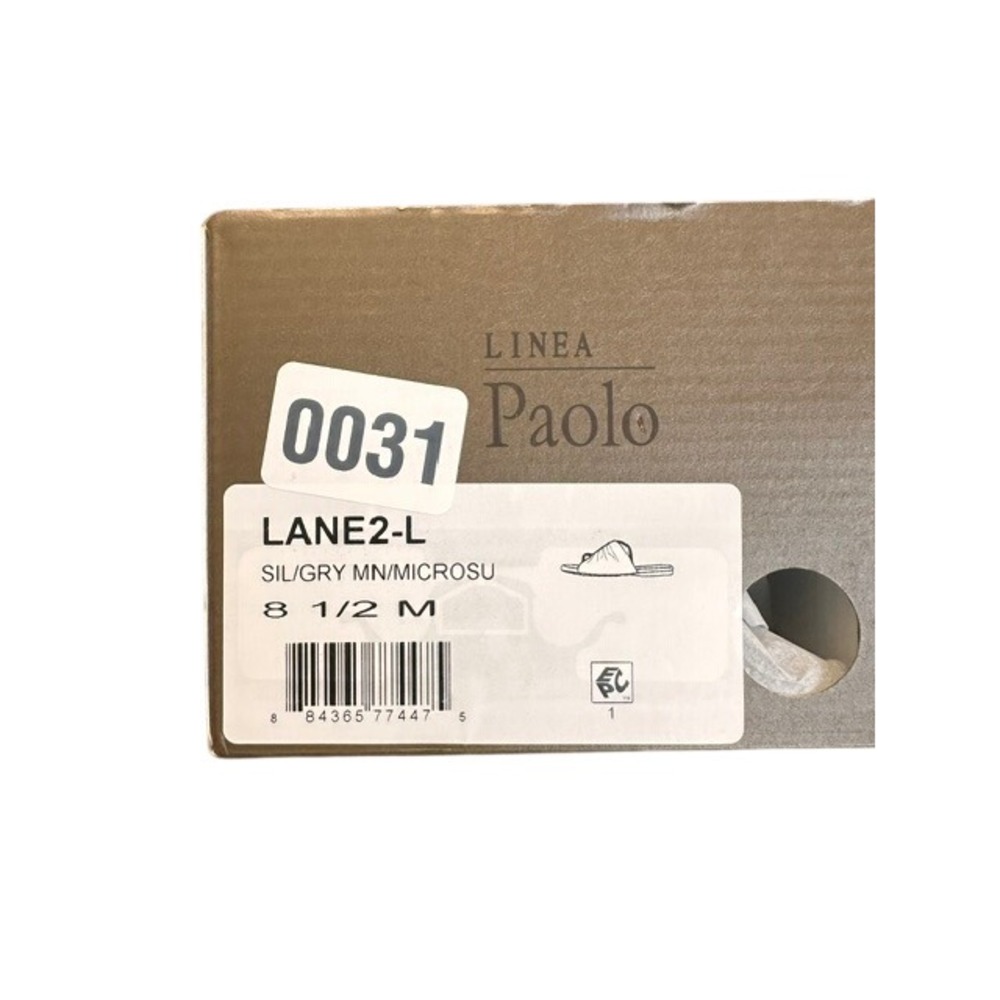 NWT Linea Paolo Lane2-L Silver Micro Suede Crystal Embellished Slide Sandal 8.5 - Picture 9 of 10